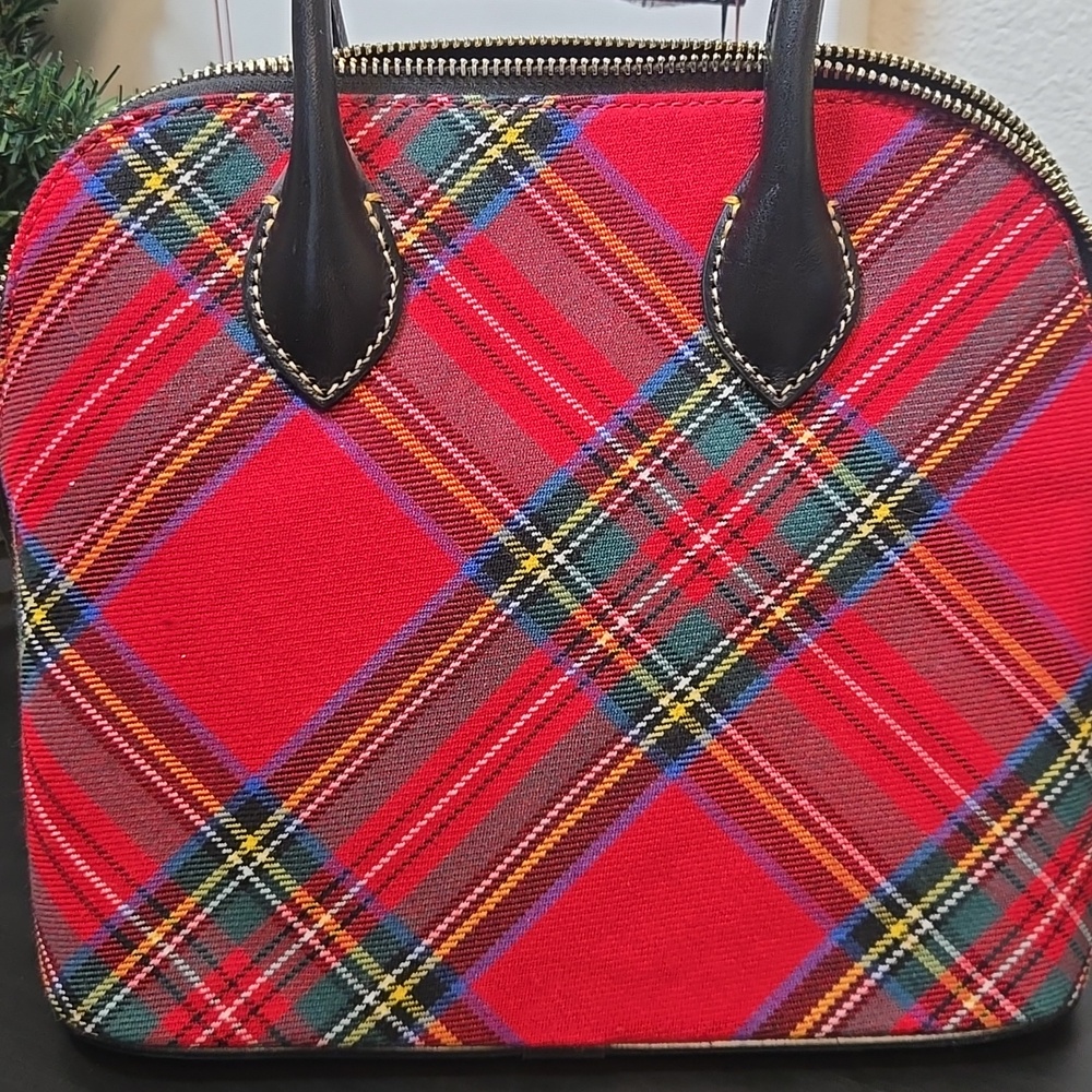 EUC Dooney & Bourke Red Tartan Plaid Dome Satchel - Picture 2 of 16